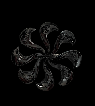 SPIRAL PETAL RING (BLACK)