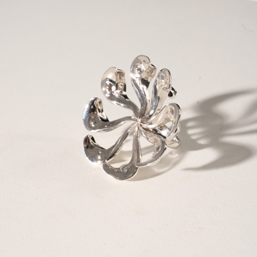 SPIRAL PETAL RING (SILVER)