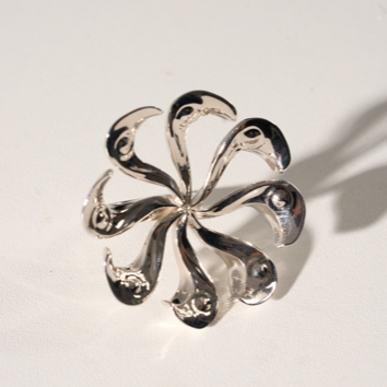 SPIRAL PETAL RING (SILVER)